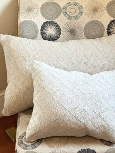 Oversized Natural Faded Diamond Accent Pillow Set (2pc)